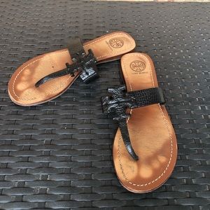 Tory Burch Women's Miller Thong Sandals in Black